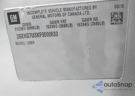 2015 Cadillac Xts B9Q Coachbuilder Funeral Coach из США, поврежденный, VIN 2GEXG7U3XF9500633